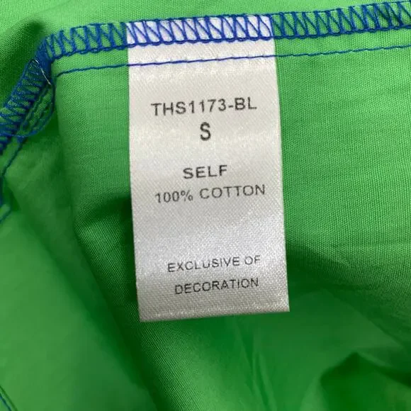 THML Colorblock Shift Dress Womens S Blue Green Pockets Tiered Layers Ruffles - Picture 6 of 8